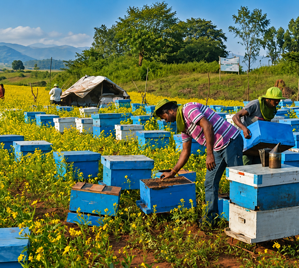 Honey on plate